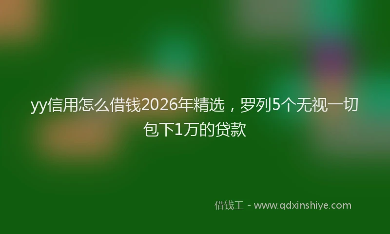 yy信用怎么借钱2026年精选，罗列5个无视一切包下1万的贷款