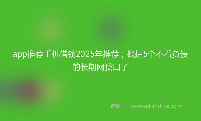 app推荐手机借钱2025年推荐，概括5个不看负债的长期网贷口子
