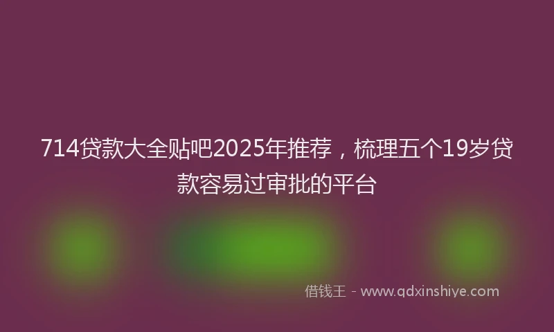 714贷款大全贴吧2025年推荐，梳理五个19岁贷款容易过审批的平台