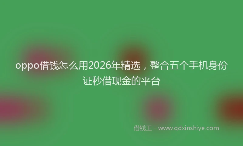 oppo借钱怎么用2026年精选，整合五个手机身份证秒借现金的平台