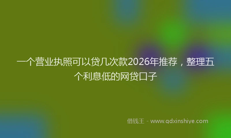 一个营业执照可以贷几次款2026年推荐，整理五个利息低的网贷口子