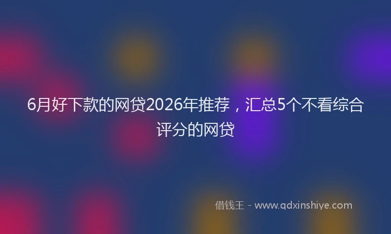 6月好下款的网贷2026年推荐，汇总5个不看综合评分的网贷