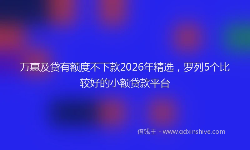 万惠及贷有额度不下款2026年精选，罗列5个比较好的小额贷款平台
