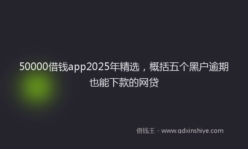 50000借钱app2025年精选，概括五个黑户逾期也能下款的网贷