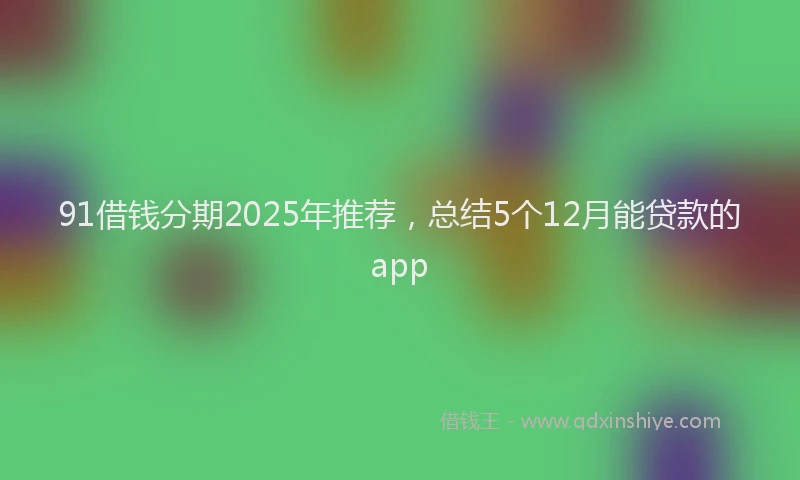 91借钱分期2025年推荐，总结5个12月能贷款的app