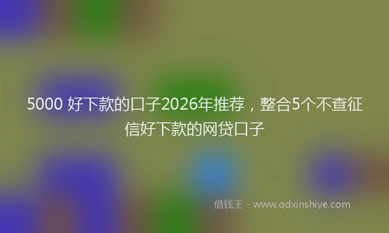 5000 好下款的口子2026年推荐，整合5个不查征信好下款的网贷口子