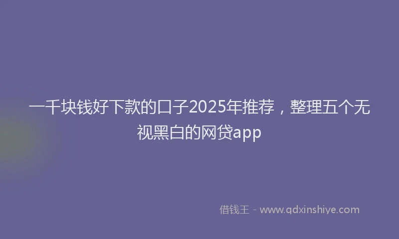 一千块钱好下款的口子2025年推荐，整理五个无视黑白的网贷app