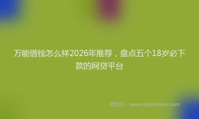 万能借钱怎么样2026年推荐，盘点五个18岁必下款的网贷平台