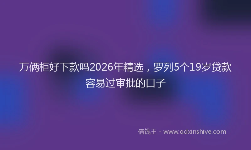万俩柜好下款吗2026年精选，罗列5个19岁贷款容易过审批的口子