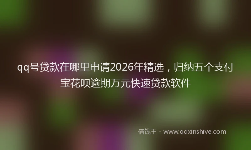 qq号贷款在哪里申请2026年精选,归纳五个支付宝花呗逾期万元快速贷款软件