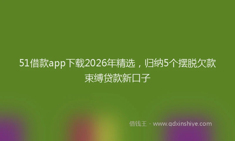 51借款app下载2026年精选，归纳5个摆脱欠款束缚贷款新口子