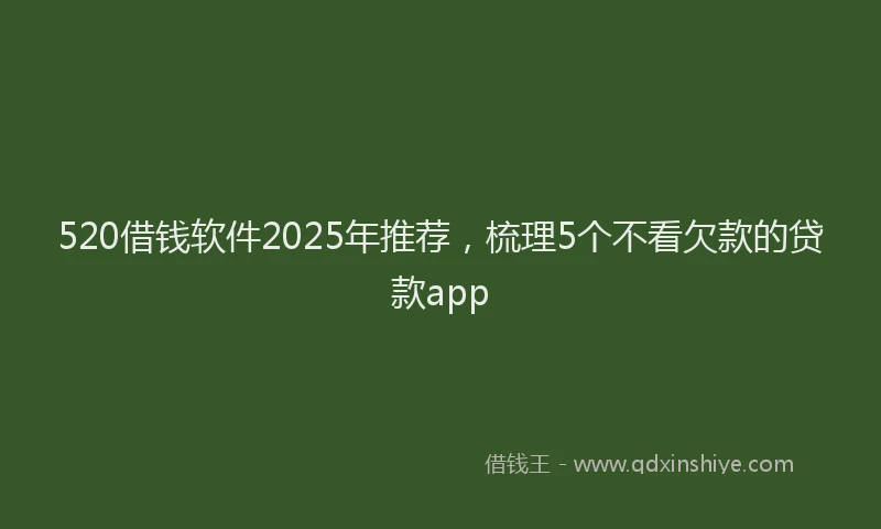 520借钱软件2025年推荐，梳理5个不看欠款的贷款app