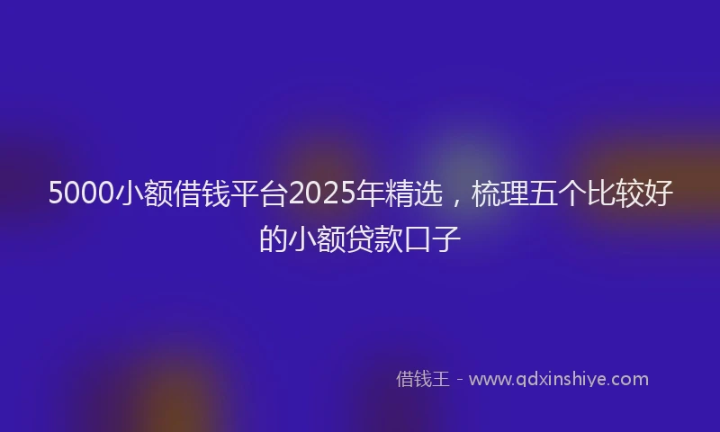 5000小额借钱平台2025年精选,梳理五个比较好的小额贷款口子