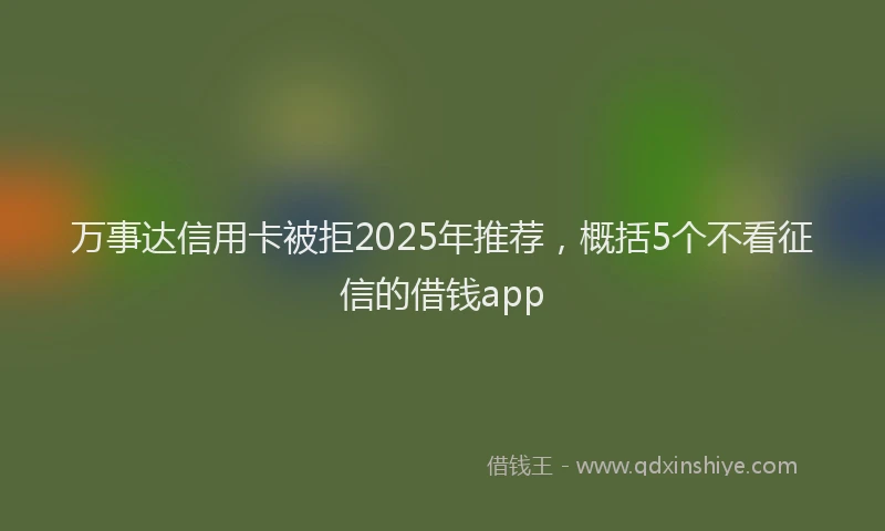 万事达信用卡被拒2025年推荐，概括5个不看征信的借钱app