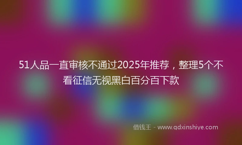 51人品一直审核不通过2025年推荐，整理5个不看征信无视黑白百分百下款