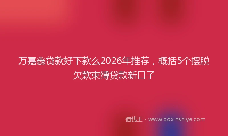 万嘉鑫贷款好下款么2026年推荐，概括5个摆脱欠款束缚贷款新口子