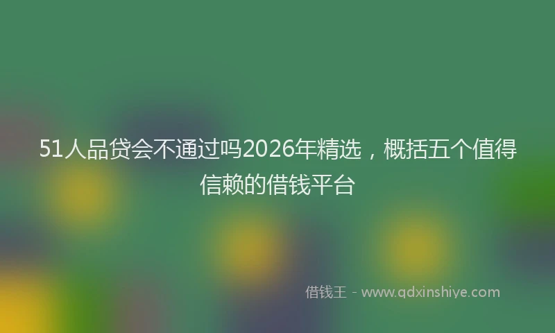 51人品贷会不通过吗2026年精选，概括五个值得信赖的借钱平台