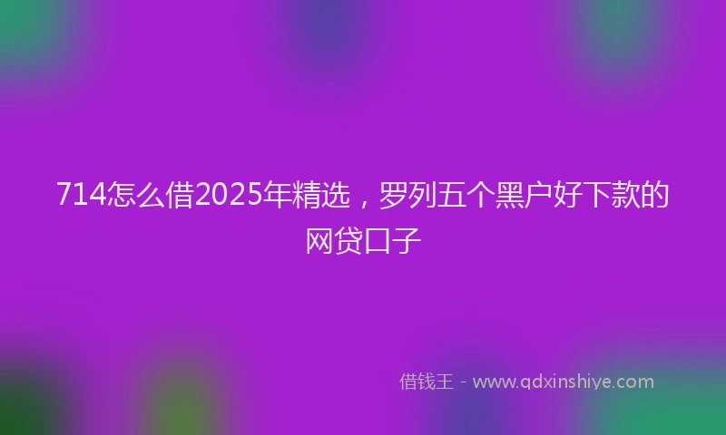 714怎么借2025年精选，罗列五个黑户好下款的网贷口子