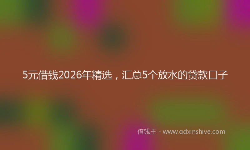 5元借钱2026年精选，汇总5个放水的贷款口子