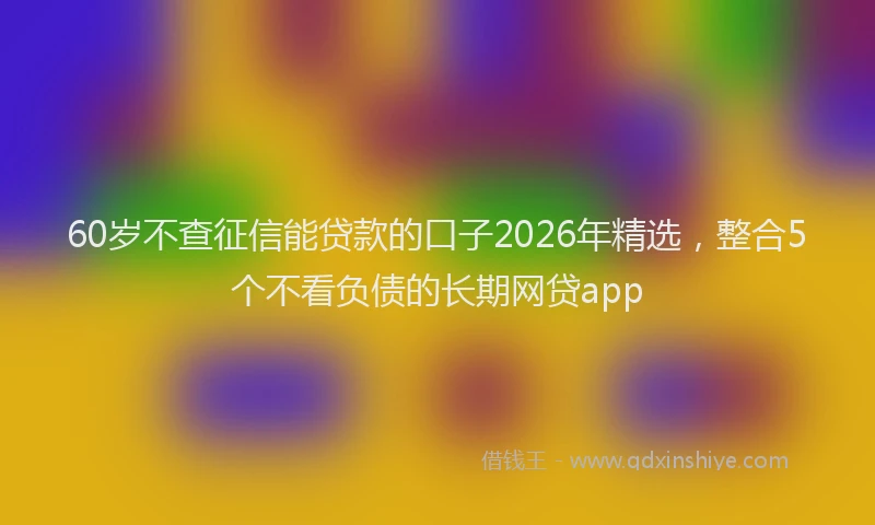 60岁不查征信能贷款的口子2026年精选，整合5个不看负债的长期网贷app