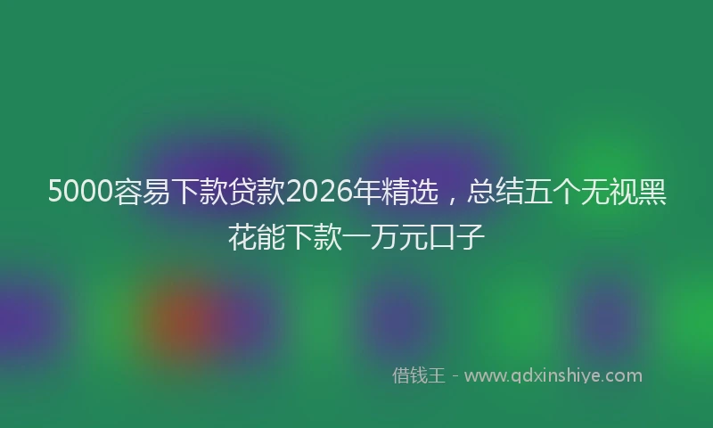 5000容易下款贷款2026年精选,总结五个无视黑花能下款一万元口子
