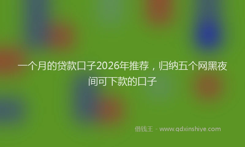 一个月的贷款口子2026年推荐，归纳五个网黑夜间可下款的口子