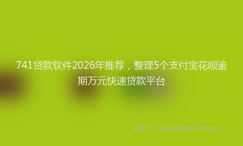 741贷款软件2026年推荐，整理5个支付宝花呗逾期万元快速贷款平台