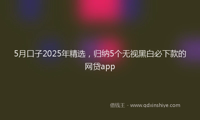5月口子2025年精选，归纳5个无视黑白必下款的网贷app