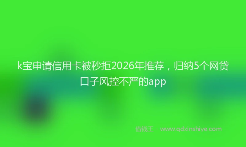 k宝申请信用卡被秒拒2026年推荐，归纳5个网贷口子风控不严的app