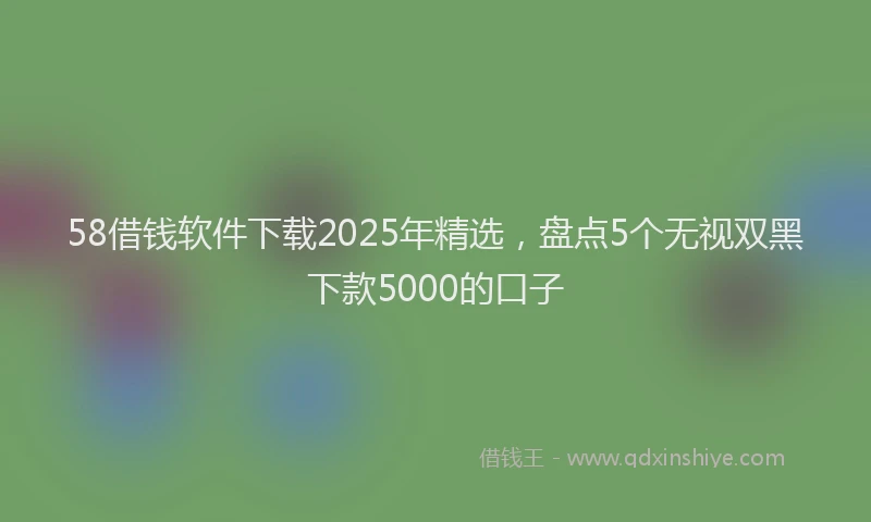 58借钱软件下载2025年精选，盘点5个无视双黑下款5000的口子