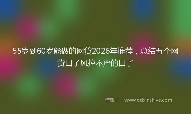 55岁到60岁能做的网贷2026年推荐,总结五个网贷口子风控不严的口子
