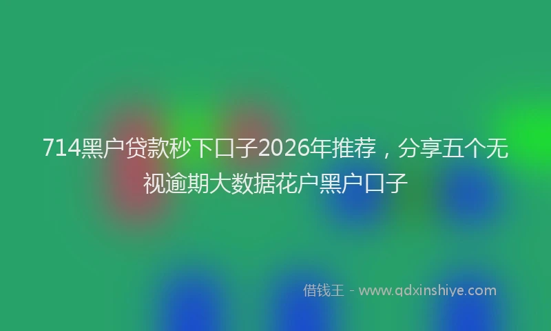 714黑户贷款秒下口子2026年推荐，分享五个无视逾期大数据花户黑户口子
