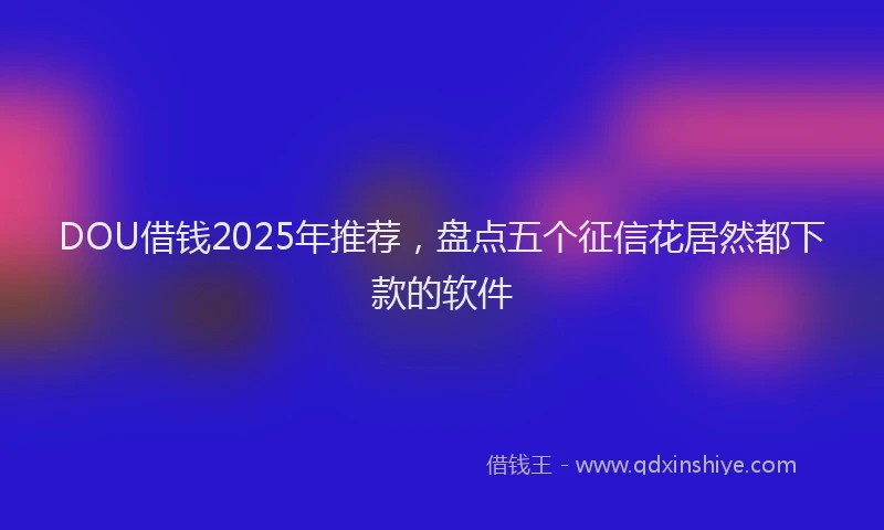 DOU借钱2025年推荐,盘点五个征信花居然都下款的软件