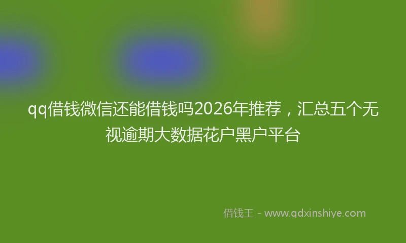 qq借钱微信还能借钱吗2026年推荐，汇总五个无视逾期大数据花户黑户平台
