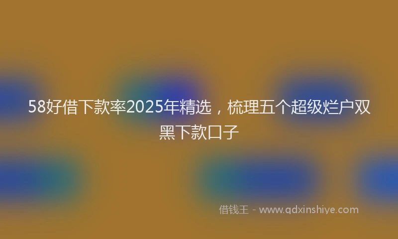 58好借下款率2025年精选，梳理五个超级烂户双黑下款口子