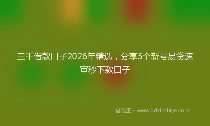 三千借款口子2026年精选，分享5个新号易贷速审秒下款口子