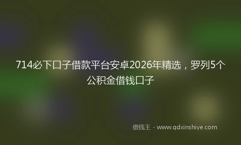 714必下口子借款平台安卓2026年精选，罗列5个公积金借钱口子
