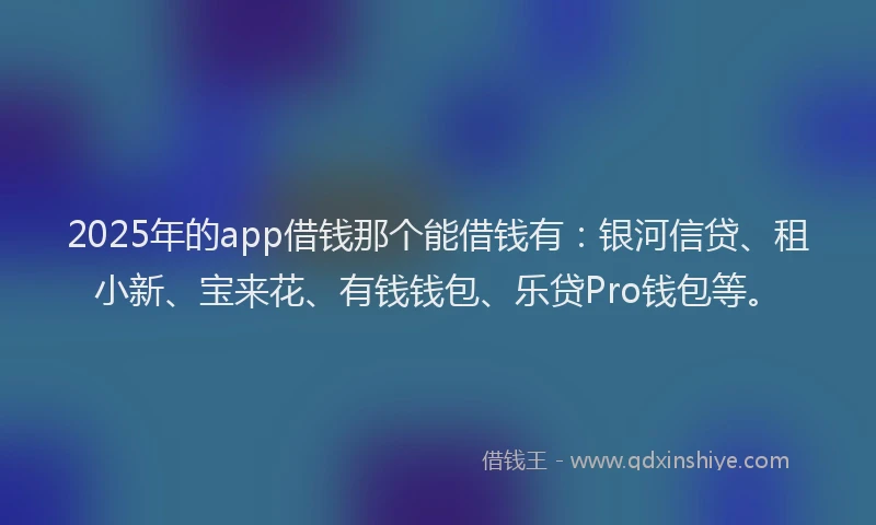 2025年的app借钱那个能借钱有：银河信贷、租小新、宝来花、有钱钱包、乐贷Pro钱包等。