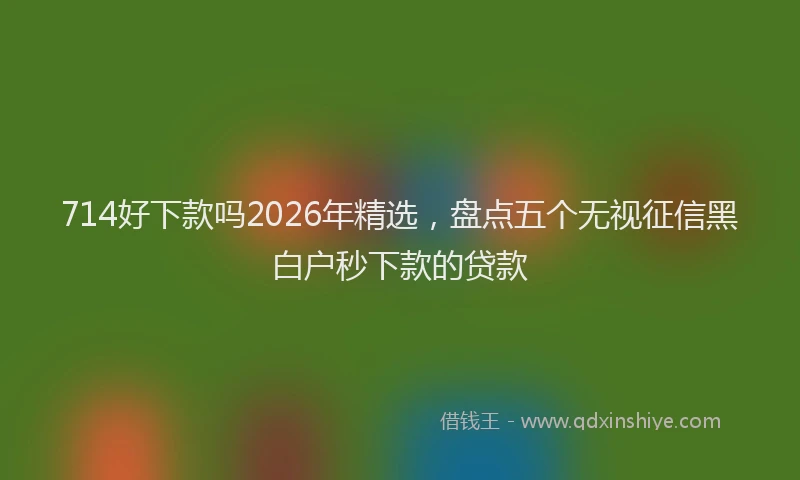 714好下款吗2026年精选，盘点五个无视征信黑白户秒下款的贷款