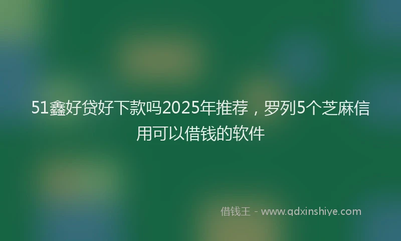 51鑫好贷好下款吗2025年推荐，罗列5个芝麻信用可以借钱的软件