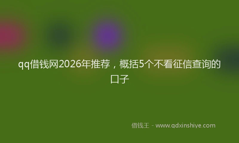 qq借钱网2026年推荐，概括5个不看征信查询的口子