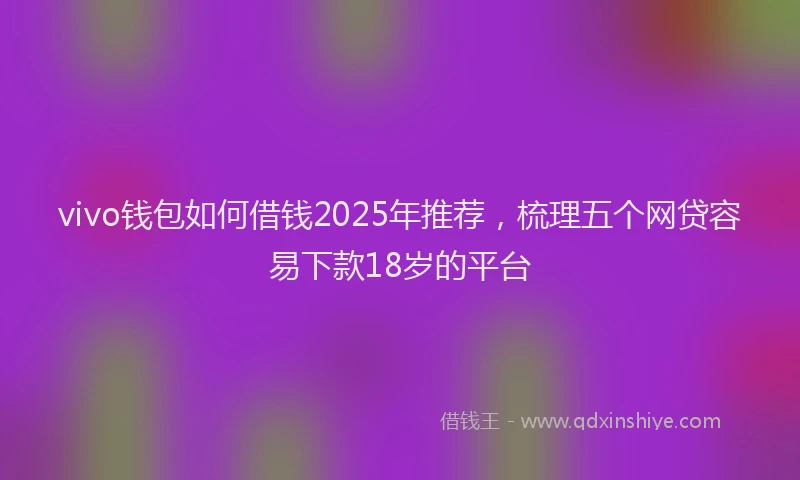 vivo钱包如何借钱2025年推荐，梳理五个网贷容易下款18岁的平台