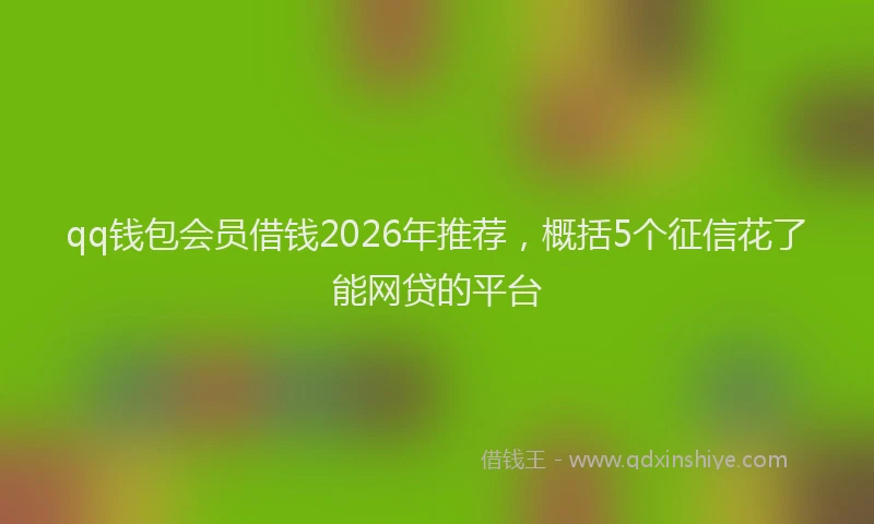 qq钱包会员借钱2026年推荐，概括5个征信花了能网贷的平台