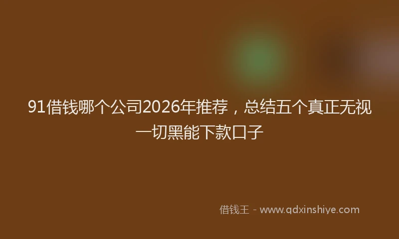 91借钱哪个公司2026年推荐，总结五个真正无视一切黑能下款口子