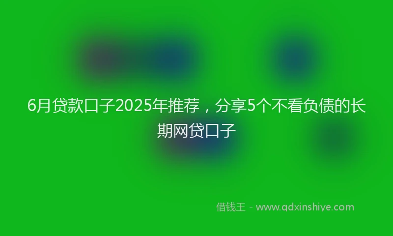 6月贷款口子2025年推荐，分享5个不看负债的长期网贷口子