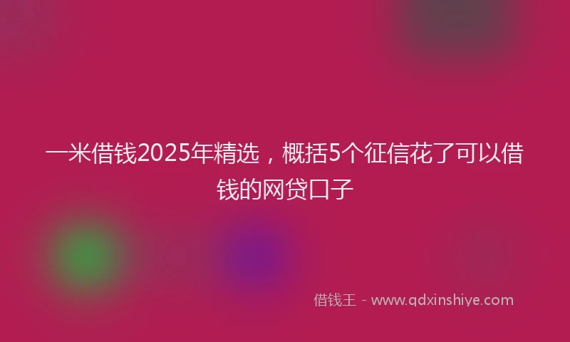 一米借钱2025年精选，概括5个征信花了可以借钱的网贷口子