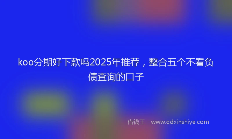 koo分期好下款吗2025年推荐，整合五个不看负债查询的口子