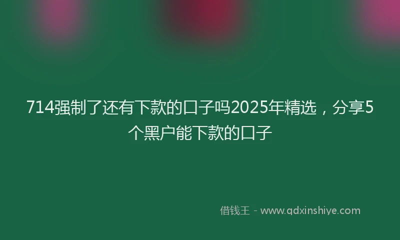 714强制了还有下款的口子吗2025年精选，分享5个黑户能下款的口子