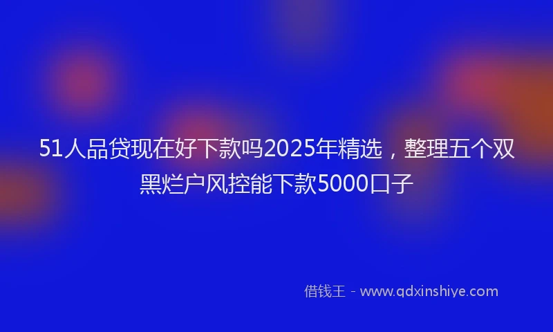51人品贷现在好下款吗2025年精选，整理五个双黑烂户风控能下款5000口子