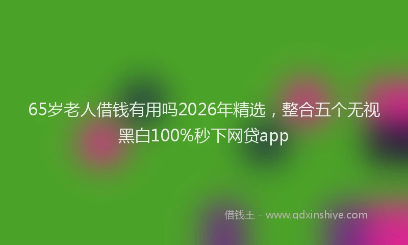 65岁老人借钱有用吗2026年精选，整合五个无视黑白100%秒下网贷app
